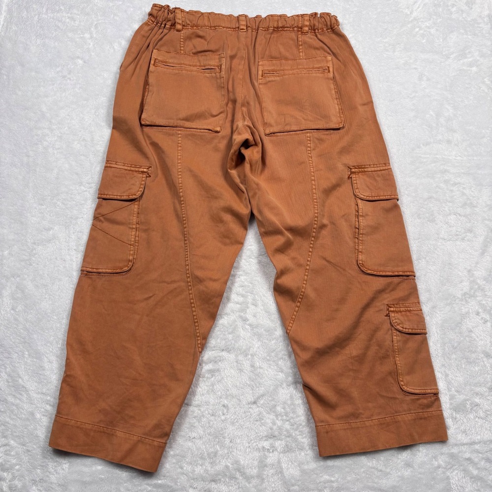 Free People Cargo Tahiti Pant Women L Rust Orange Utility Wide Leg Cropped Baggy - Picture 5 of 16